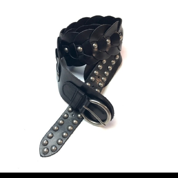 Betsey Johnson Accessories - Betsey Johnson Black Leather Studded Belt